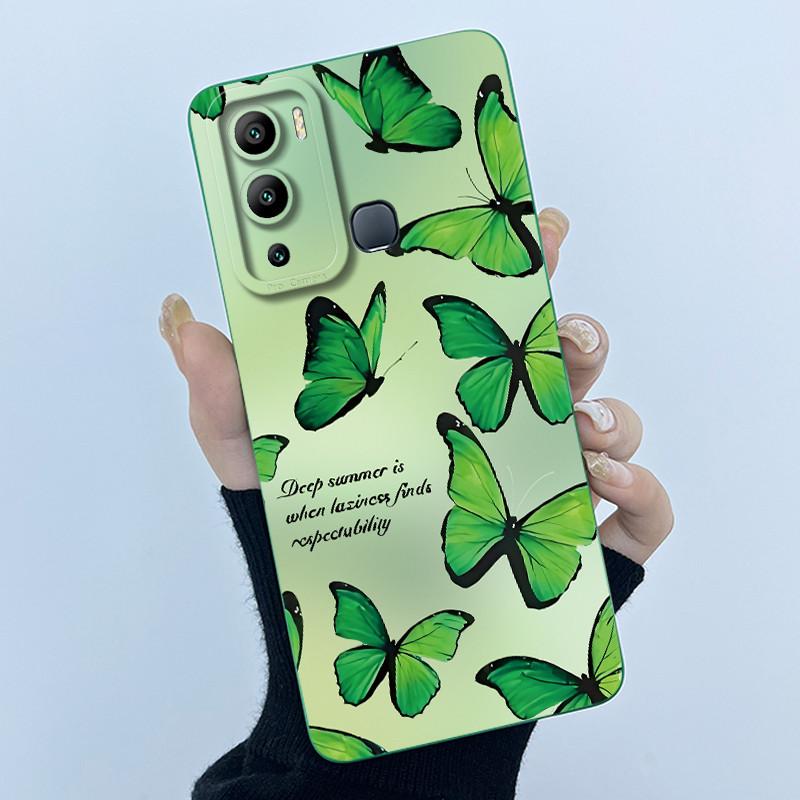 Чехол для Infinix Hot 12i hot 12 Play Задняя крышка Цветок бабочки Мягкие силиконовые чехлы для Infinix Hot12i 12Play Hot12 Телефон Funda