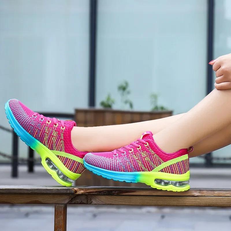 New Casual Sneakers Women Mesh Breathable Tennis Shoes Comfort Air Cushion Running Shoe Ladies Outdoor Women Sport Footwear
