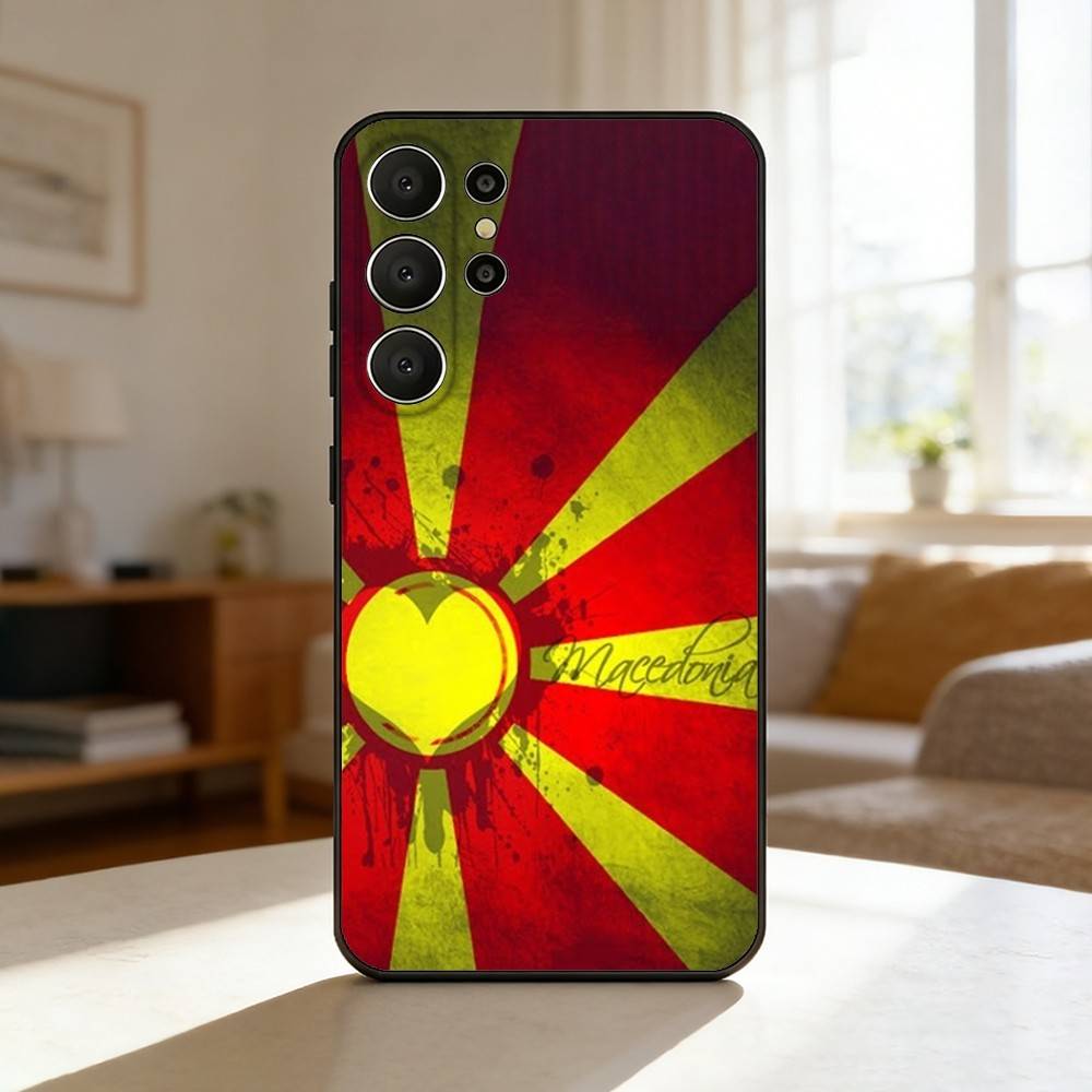 1PC M-macedonia Flag Phone Case For Samsung S26,S25,24,23,22,30,21,10,9,Ultra,Plus,Lite,FE Soft Black Case