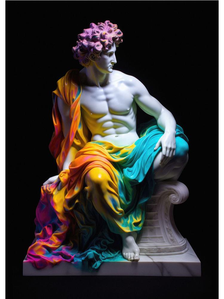 Винтажный мраморный постер «Аполлон» Дэвид Пополо, холст, картина, абстрактная статуя, настенное искусство для современной гостиной, домашний декор, Куадрос