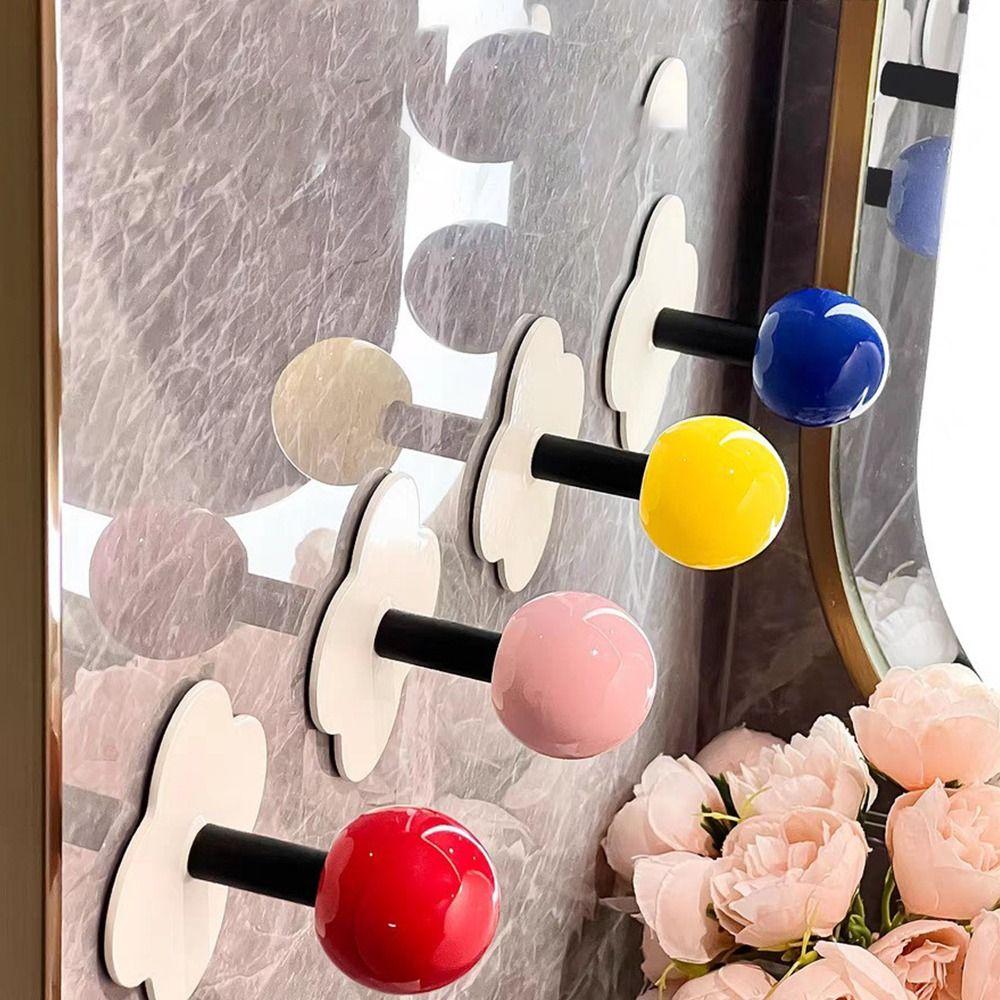 Wall Mount Dopamine Adhesive Hooks Heavy Duty Towel Hanger Colorful Bathroom Adhesive Wall Hook