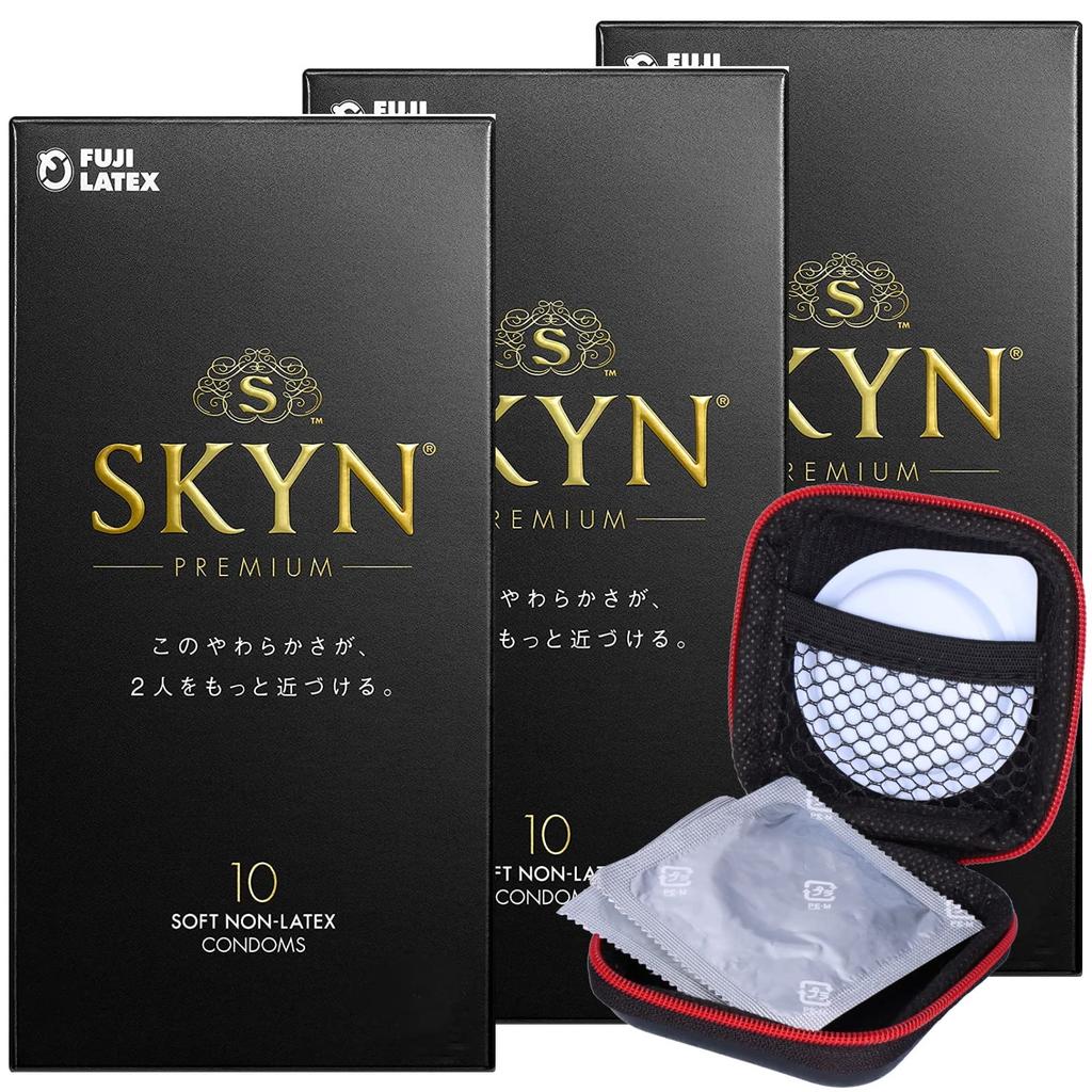 SKYN Condom Skin Chewy Skin Condom 10 Pieces X 3 Boxes Original Condom Case Set [Good Stretch, SKYN]