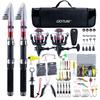 Goture Fishing Set 2.7M Carbon Telescopic Fishing Rods, 2 Spinning Reels, and 2 Spools of Nylon Fishing Line [New & Improved Quality] Includes Lure