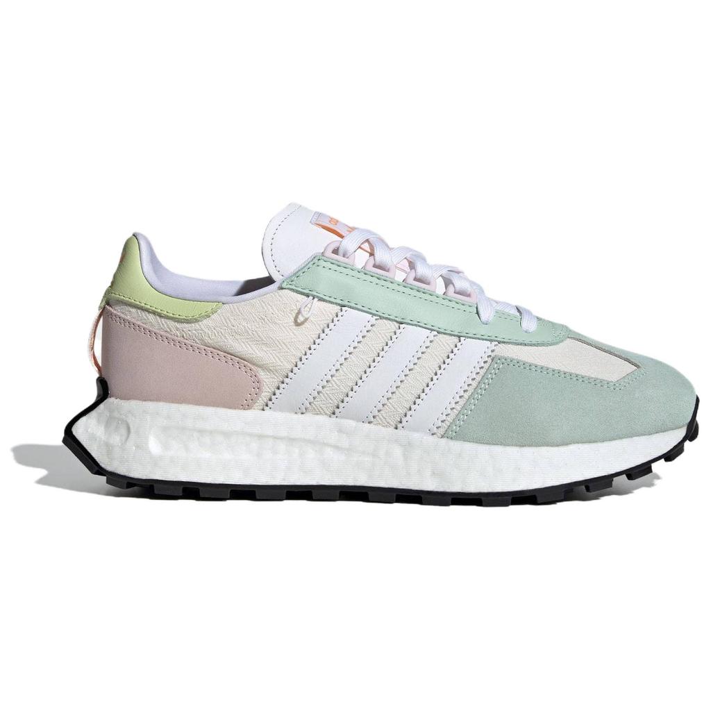 Adidas Originals Retropy E5 Leather Boost Comfortable Shock Absorption Non-Slip Low-Top Lifestyle Shoes Women Sneaker Green White Yellow ID6259