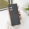 Роскошный кожаный чехол из углеродного волокна для Samsung Galaxy Z Fold 7 6 5 4 3 Защитная крышка Магнитная беспроводная зарядка