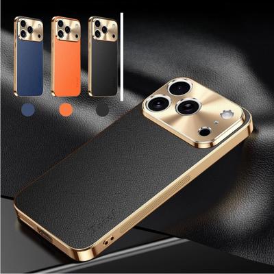 Чехол из ПУ кожи с гальваническим покрытием, противоударный, для iPhone 17 Pro Max, iPhone Air, текстура личи, чехол для iPhone 17 17Pro Max, бампер