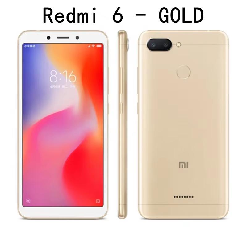 Восстановленный Глобальная версия Оригинальный Xiaomi Redmi 6 4 ГБ 64 ГБ 13000 мАч телефон googleplay Отпечаток пальца Восьмиядерный 6,6-дюймовый 4G Смартфон