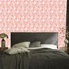 Rabbits Wallpaper Coral, White and Peach for Living Room and Bedroom 50x1000