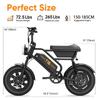 Электровелосипед Urlife T16 500 Вт Мотор 16" Широкие Шины Полностью Амортизированный Взрослый Электровелосипед 48В 13Ач Двойные Дисковые Тормоза 7 Скоростей Макс. Нагрузка 120 кг