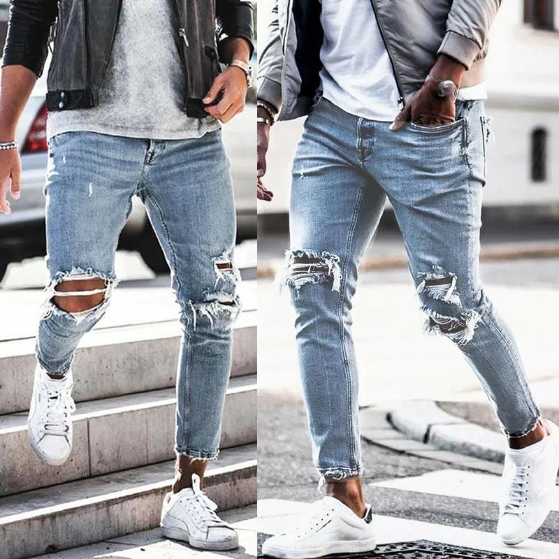 Mens Stretch Baggy Straight Leg Jeans Loose Comfortable Elastic Waist Fashion Casual Denim Pants Bottoms for Men Daily Wear