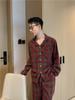 2024 Autumn Loose-Fit Couple Pajama Set - Long Sleeve Christmas Plaid Flannel Homewear