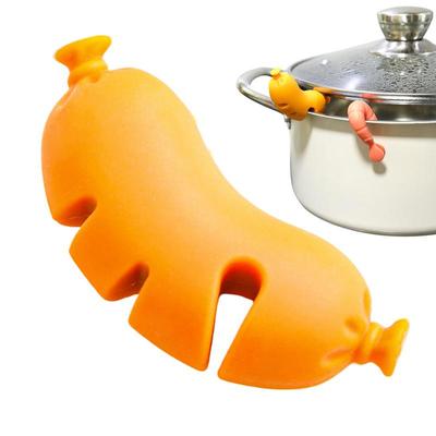 Термостойкий силиконовый держатель для кухонной посуды, предотвращающий перелив, безопасный, против проливания, симпатичный держатель для крышки для домашней кухни, гаджеты для приготовления пищи