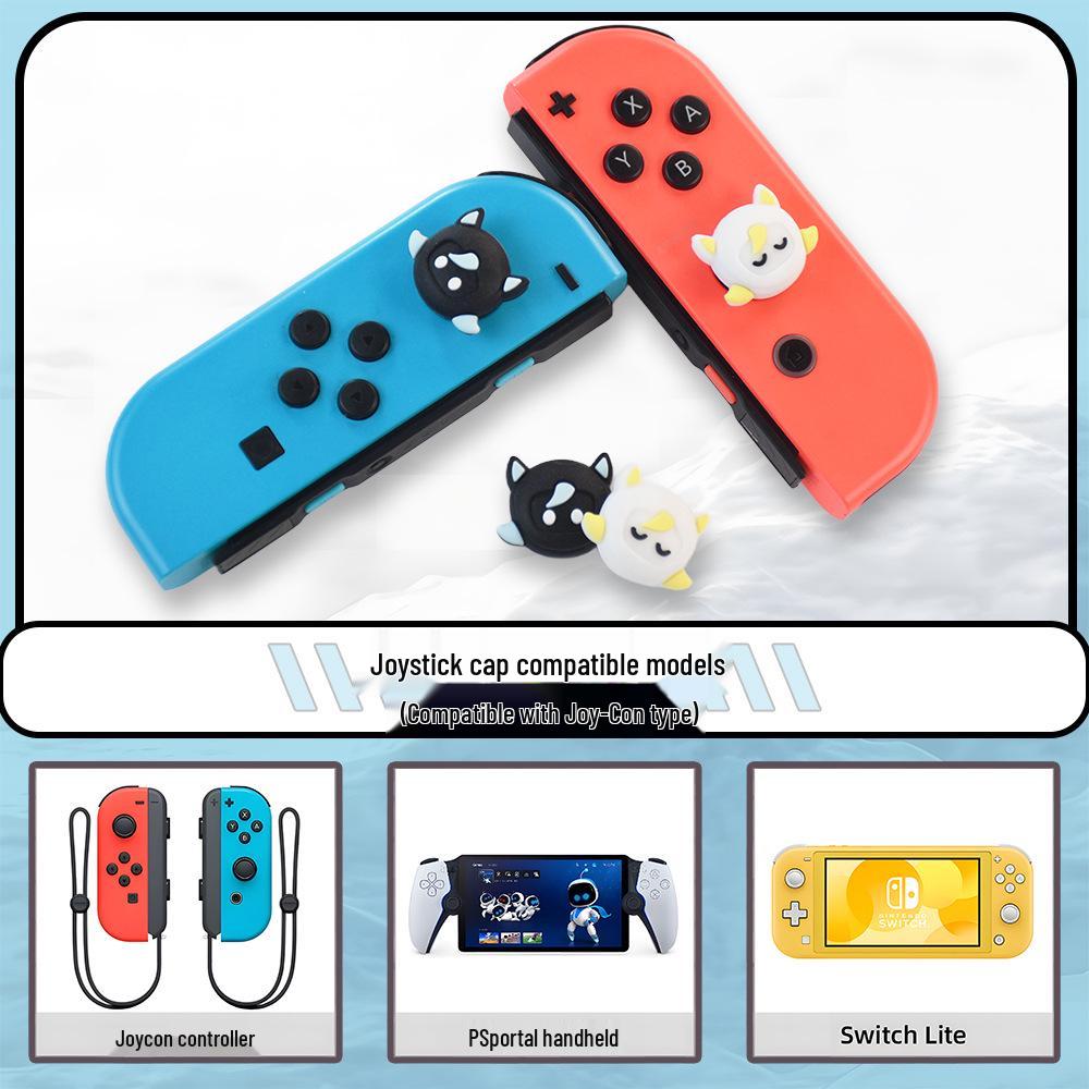 Совместимые контроллеры Switch Черно-белые силиконовые колпачки на стики «Овечки» – Нескользящие, Защитные, Цветные.