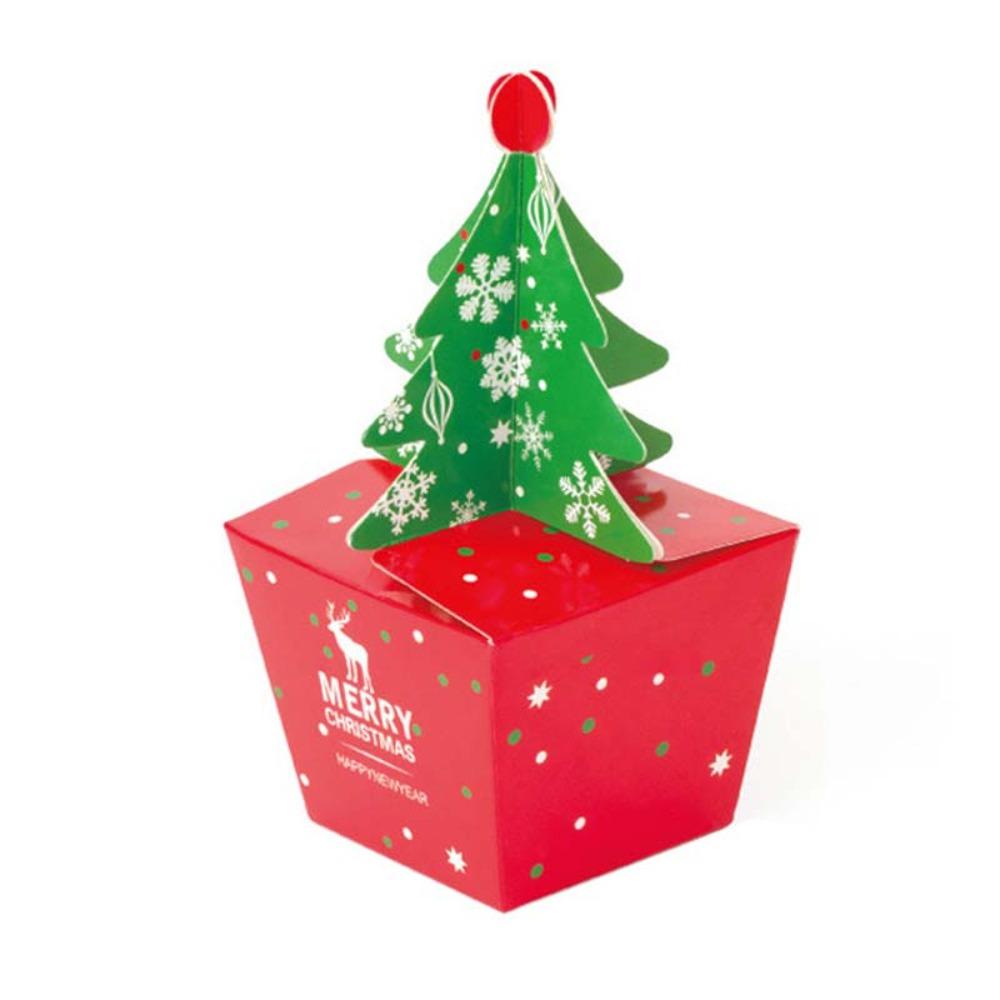 10 Pcs Paper Christmas Gift Box DIY Gift Packaging Box Christmas Tree Candy Box Kids