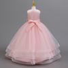 Платье для вечеринки для девочек, юбка, цветочное сетчатое тюлевое платье-пачка, для детей среднего и старшего возраста, длинный рождественский костюм для выступления 632 Детское принцессное