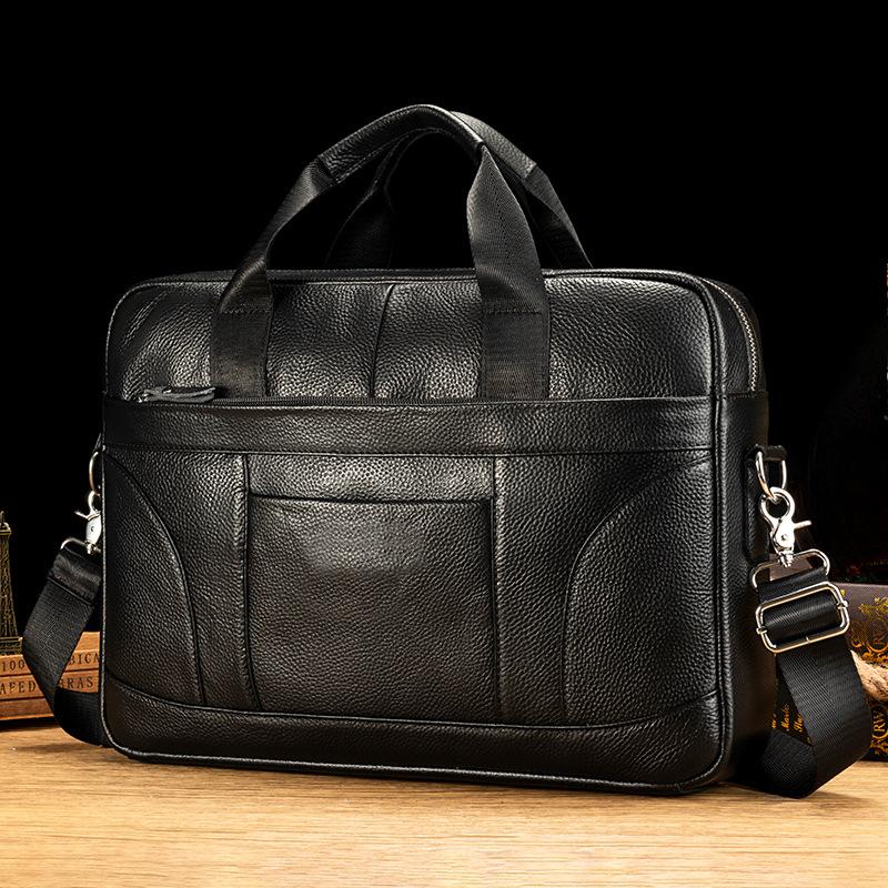 Мужской компьютерный портфель 16 дюймов, большая вместимость, первый слой коровьей кожи, мужская сумка через плечо высокого класса в стиле ретро из кожи