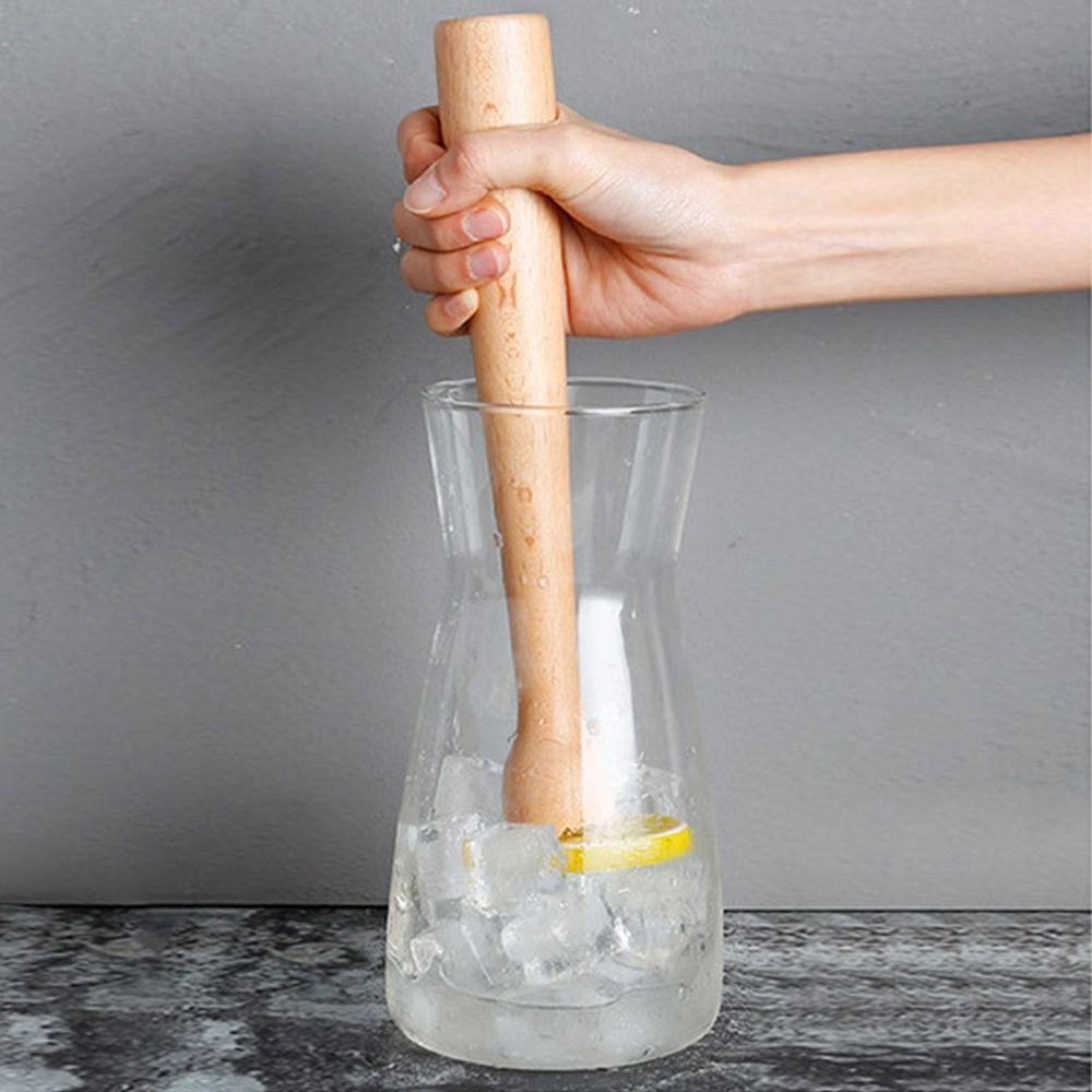 Heavy Duty Beech Wood Muddler Food Safe Ice Crusher Fruit Tea Pounding Stick Bar Accessories