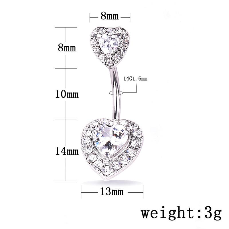 Heart Navel Belly Button Rings Barbell Navel Ring Piercing Body Jewelry