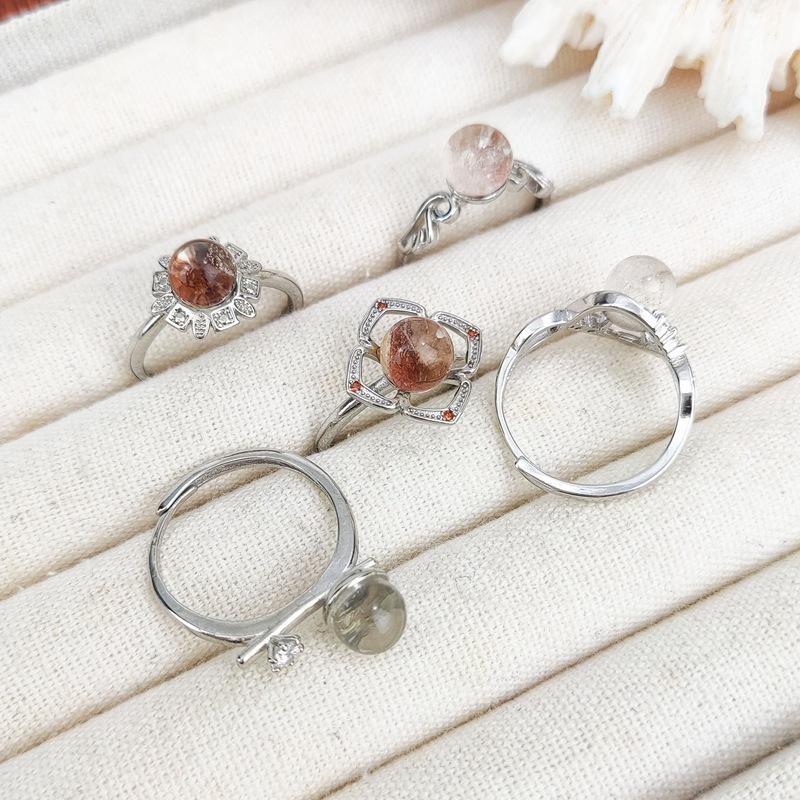 Регулируемое кольцо из натурального камня тигровый глаз, кофейного цвета