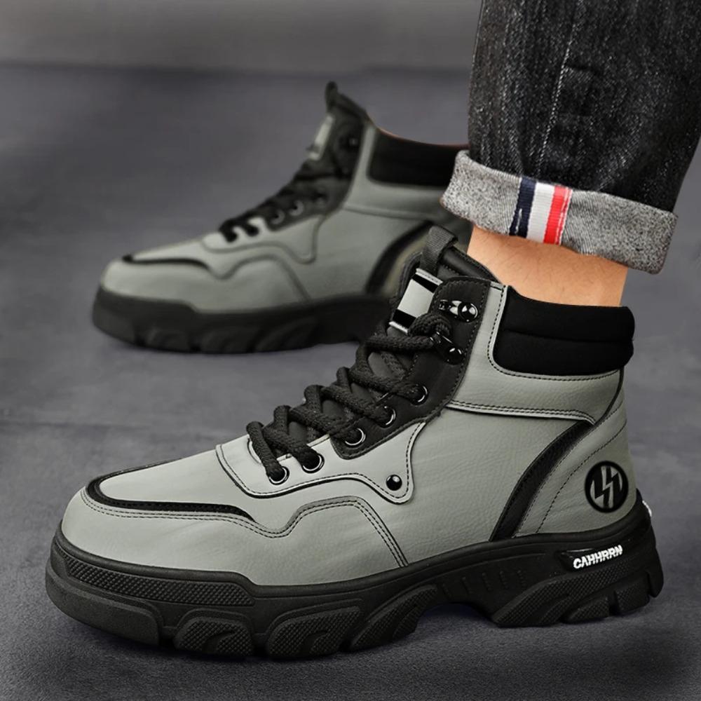 Зимние Нескользящие Высокие Износостойкие Спортивные Рабочие Ботинки Для Путешествий Повседневные Удобные Ботинки Мужские Уличные Модные Универсальные Ботинки На Толстой Подошве