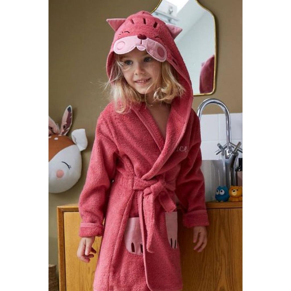 Розовый детский халат с капюшоном «Принцесса»