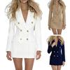 Blazer Dress for Women V Neck Long Sleeve Work Dress Notch Lapel Double Breasted Office Business Outfit