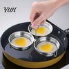 Kitchen Utensil for Eggs 3-Cavity Stainless Steel Egg Mold, 3-in-1 Poached Ring with Handles, Cooking Gadget Breakfast Non-Stick Heart & Round
