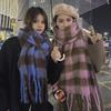Women's Winter Plaid Cashmere-Feel Scarf - Cozy, Versatile, Korean-Style Shawl