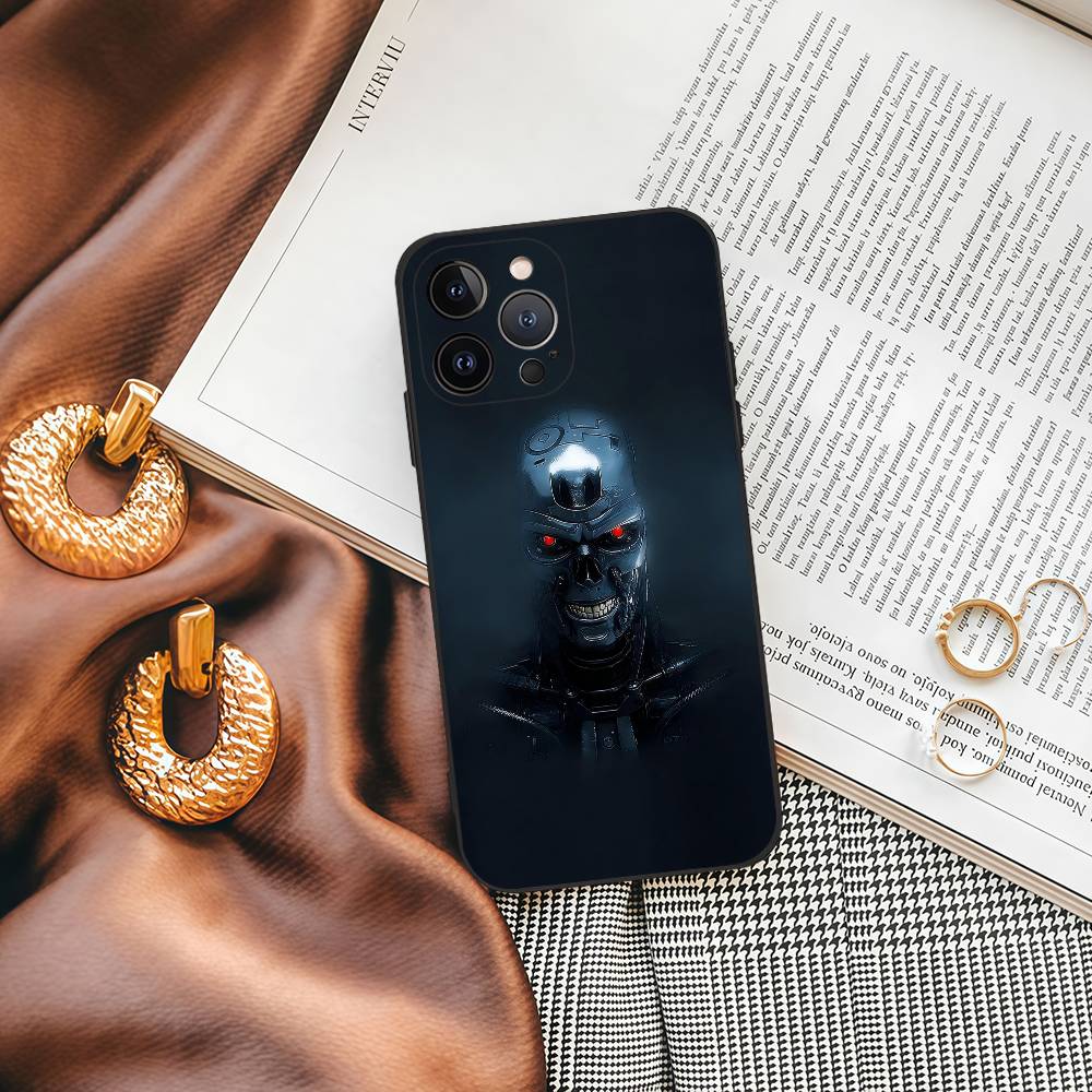 Movie The Terminator Phone Case Black Silicone Matte Phone Case For Iphone 17 Air 16 15 14 13 12 11 Pro Max TPU Soft Case