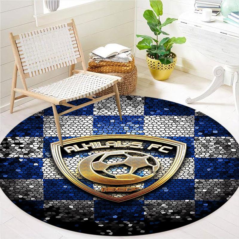 Круглый ковер Al Hilal SFC, Ковер для гостиной, спальни, дивана, игровой комнаты, Нескользящий коврик для пола