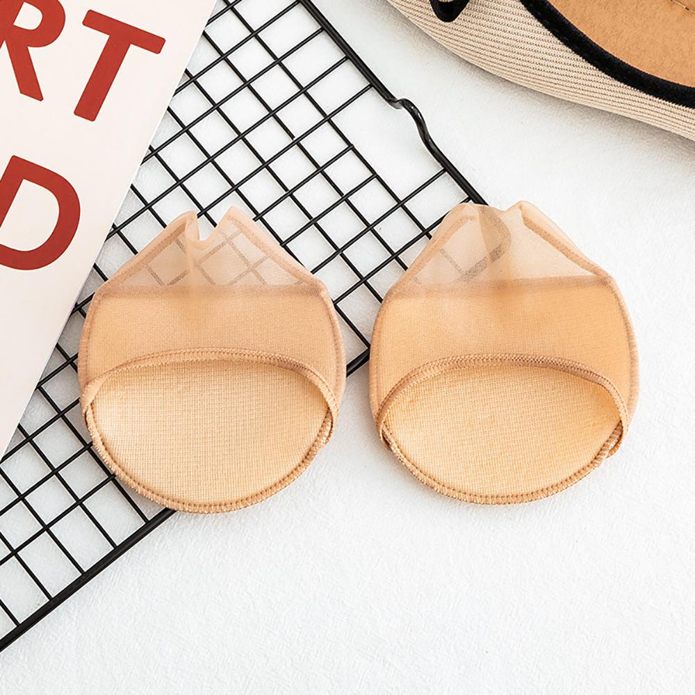 Silicone Dotted Anti-Slip Girls Forefoot Insoles Invisible Socks Women Hosiery Half Palm Socks