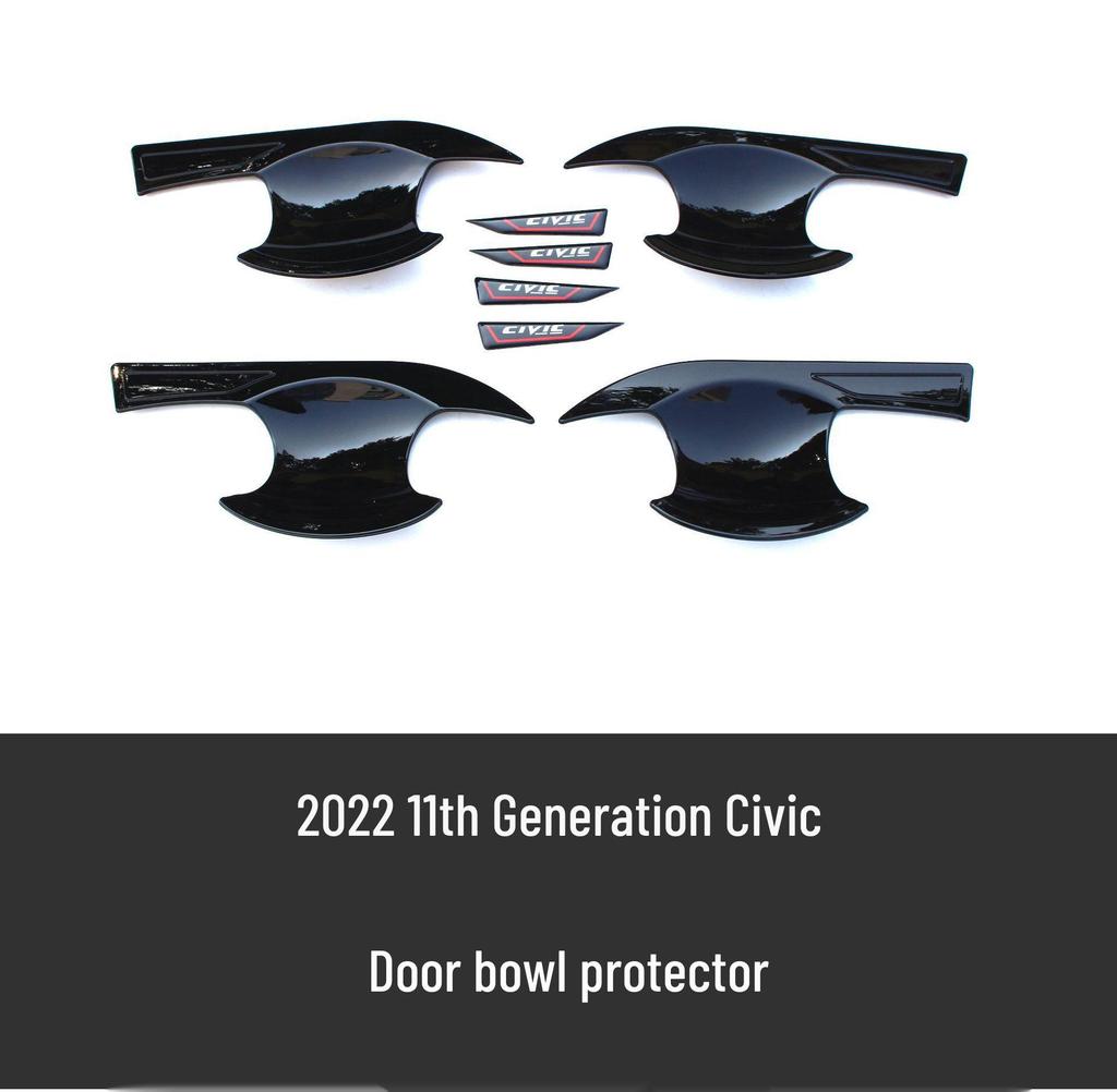 Улучшения для Honda Civic 11-го поколения 2022 года: передний сплиттер, задний спойлер, диффузор, жалюзи, задний бампер.
