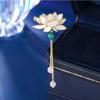 Chinese-style Lotus Tassel Brooch, High-end Women's Exquisite Retro Hanfu Cheongsam Lap-up Pin, Accessory Clothing Pin