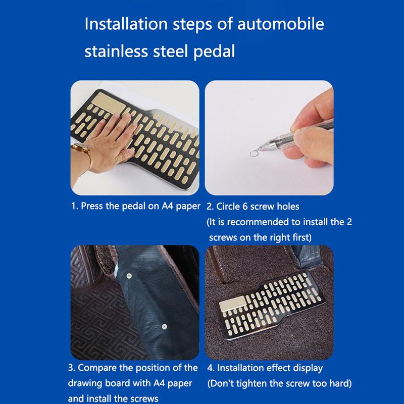 Auto Foot Rest Pedal Plate Floor Carpet Mats Non-Slip Stainless Heel Pad For Truck Suv Black Beige Brown Car Accessories