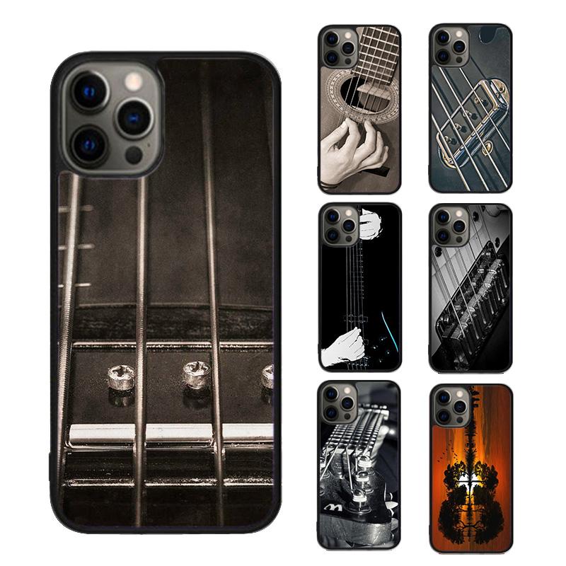 Чехол для телефона с рисунком гитарных и басовых струн Rock For iPhone 17 Air 15 16 16e 14 13 Pro Max Coque 12 11 Pro Max For Apple PLUS fundas