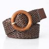 Wild Braided Wooden Buckle Waistband Ladies Dress Cummerbands Weave Waist Band Bohemian Wide Belt