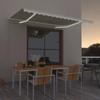 VidaXL Manual Retractable Awning with LED Terrace Awning Balcony Awning Garden Patio Outdoor Window Shading 3068982