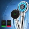 High Pressure Water Saving Filtration Shower Head Pressurized LED Temperature Digital Display Showerhead Bathroom Accessories