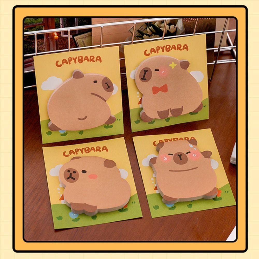 Cartoon Capybara Sticky Notes 30 Sheets To Do List Cute Notepad