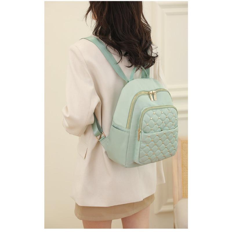 Solid Color Women High Quality Waterproof Oxford Cloth Backpack 2023 New Designer Wide Shoulder Strap Anti Theft Travel Backpack