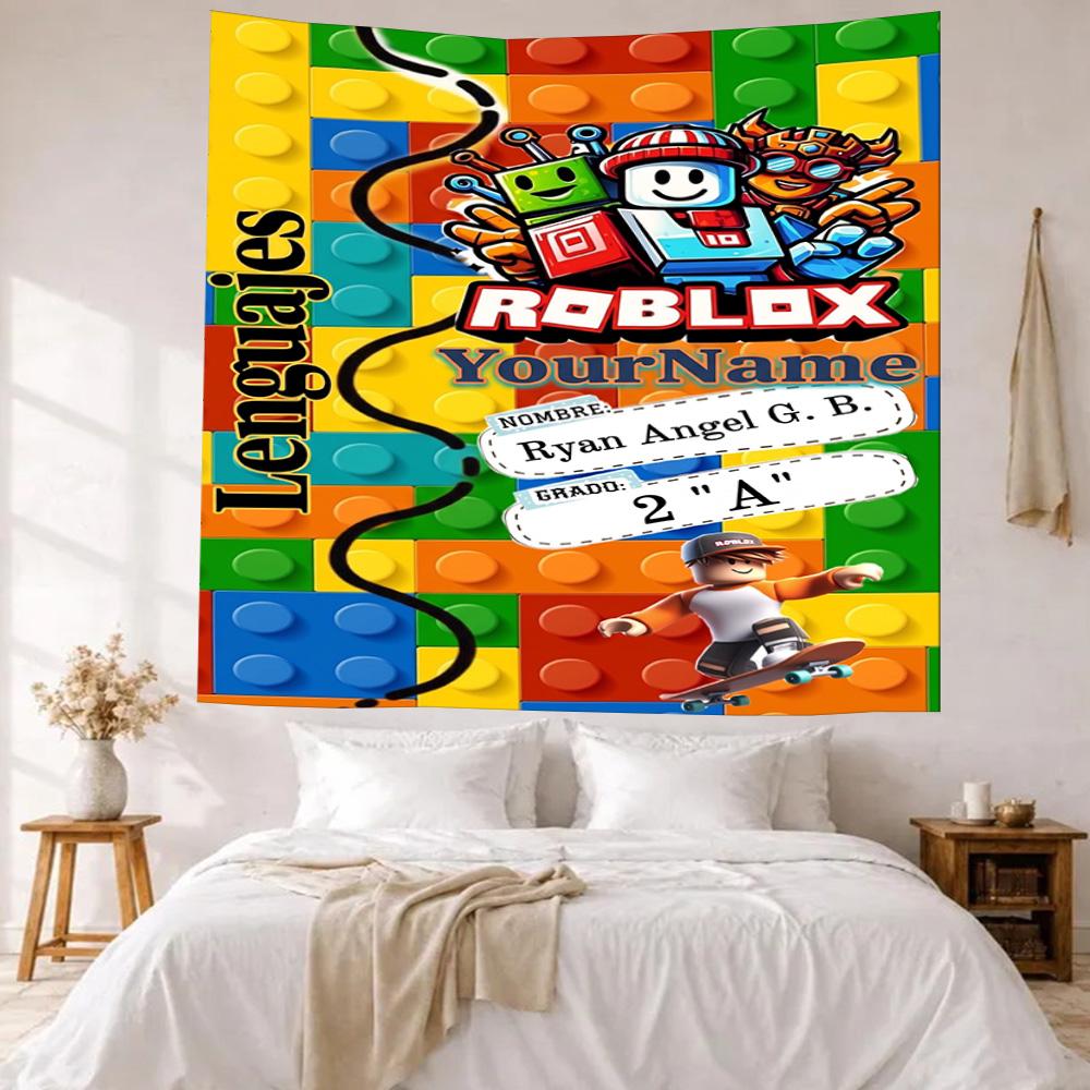 Roblox Custom Your Name Wall Decor Tapestry Art For Pet Memorial Birthdaywedding Party Backdrop Family Gift
