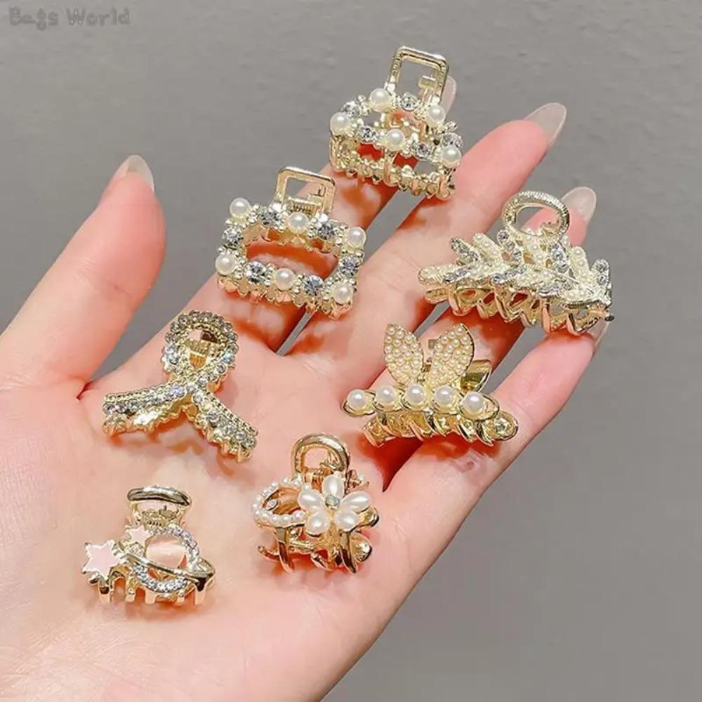 Pearl Pearl Hair Clip Rhinestone Crab Claw Clip New Mini Hair Hairpins