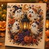Creative Halloween Party Crafts Ghost Faux Pearl Art DIY Kit, Spooky 3D Bead Decoration Painting Crafts, Gothic Wall for Adults Beginners Festive Kit