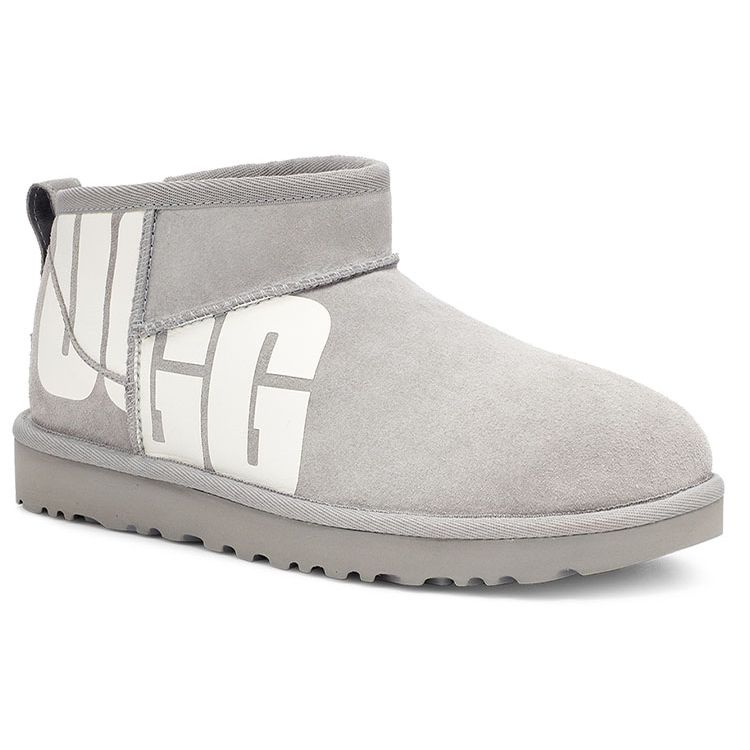 UGG Classic Ultra Mini Chopped Sheepskin Warm Durable Non-Slip Classic Mini Short Plush Ankle Snow Boots Women Boots Pebble-Grey 1126373-CBB