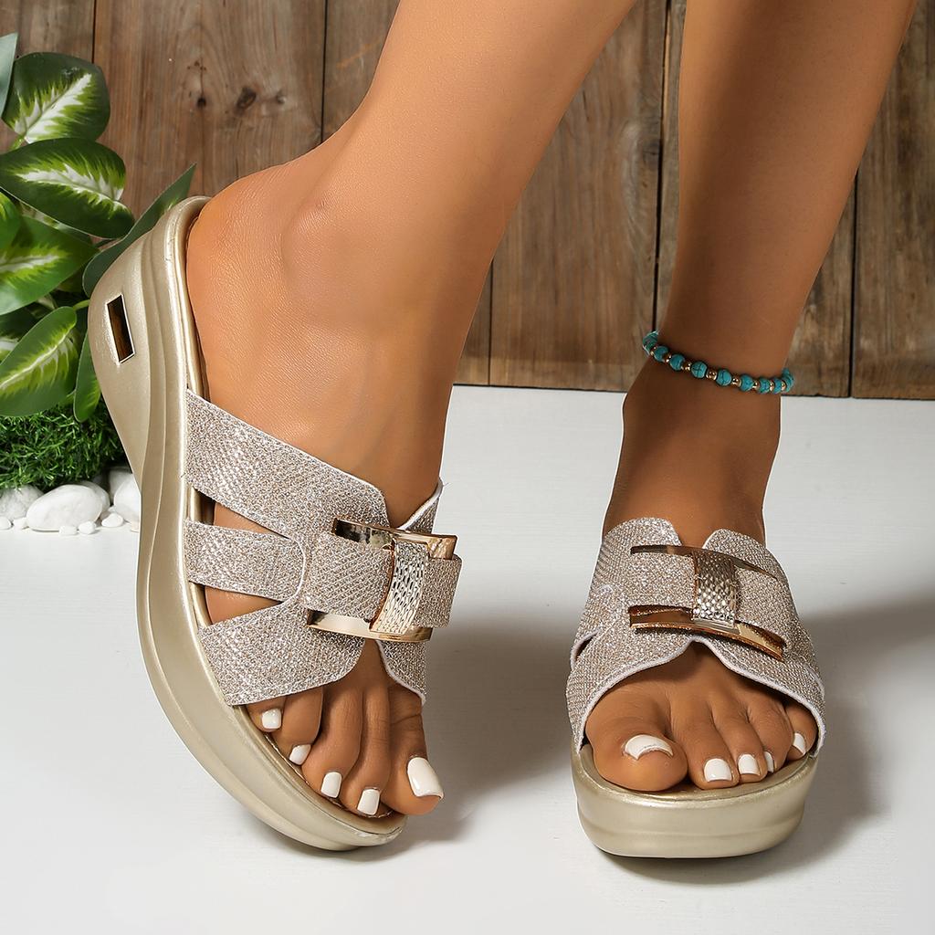 Women Casual Platform Slippers Summer Shoes Open Toe Sandals High Heel Comfortable Wedges Slippers Women Slides Women