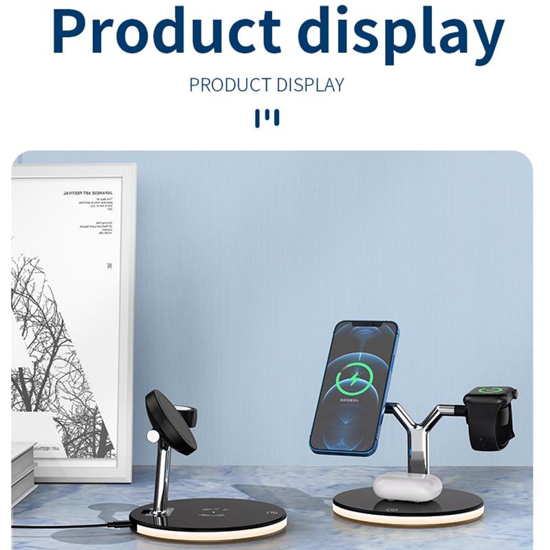 Магнитное быстрое беспроводное зарядное устройство Qi 3 в 1 для Iphone 14 13 12 Mini Pro Max, станция быстрой зарядки для Apple Watch 8u 7 6 5 4 3 2