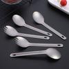 Long Handle Titanium Spoon Portable Light Titanium Cookware Cutlery Fork Chopsticks  Outdoor Tool