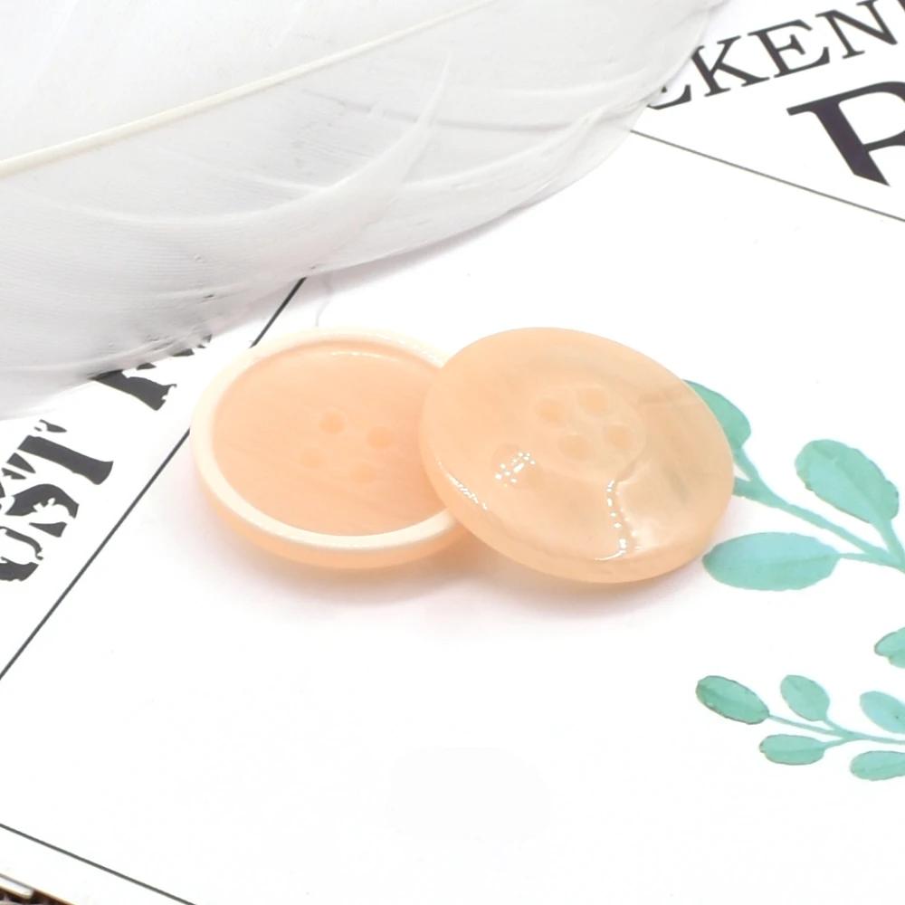 10 шт./пакет Красивые 4-дырочные пуговицы Круглые вогнутые смоляные пуговицы Юбка Блузка Швейные принадлежности