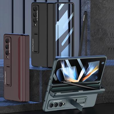 Складной держатель для ручек, шарнирный чехол для Samsung Galaxy Z Fold 4, 5G, кронштейн-подставка, жесткий чехол для ПК, стеклянная пленка