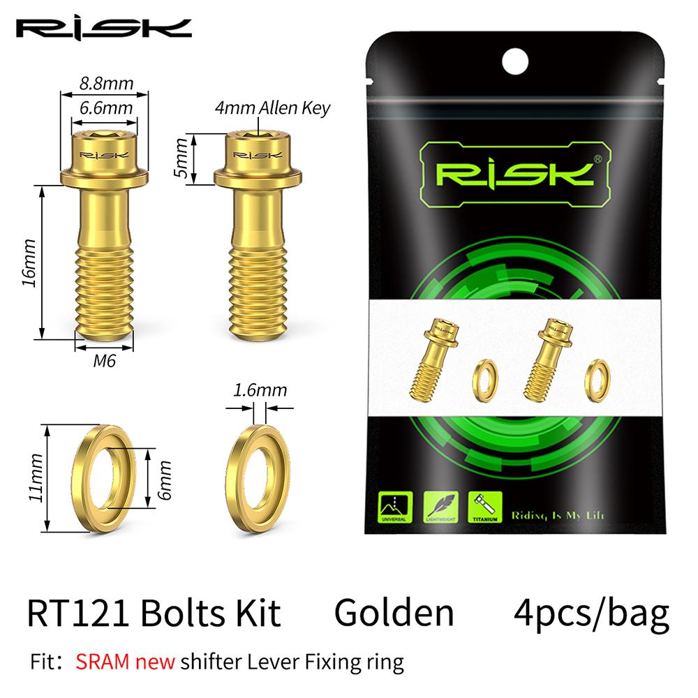 RISK Titanium Alloy Road Shifter Lever Fixing Screw Gear Shift Clamp Ring Fixed Bolt Hand Change Head Fixing Nut R8000 Kit